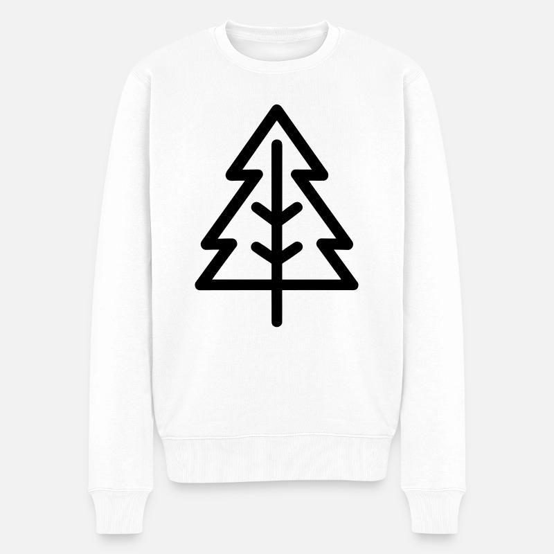 Weihnachtsbaum - Männer Premium Bio Pullover - Weiß
