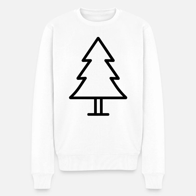 Weihnachtsbaum - Männer Premium Bio Pullover - Weiß
