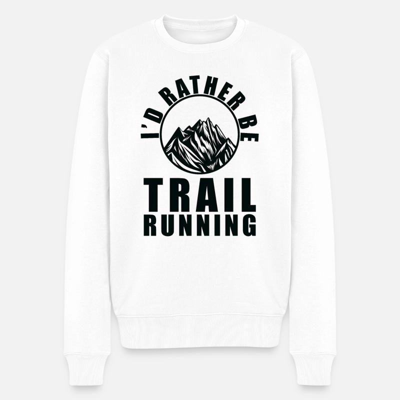Trail Running Sport - Männer Premium Bio Pullover - Weiß