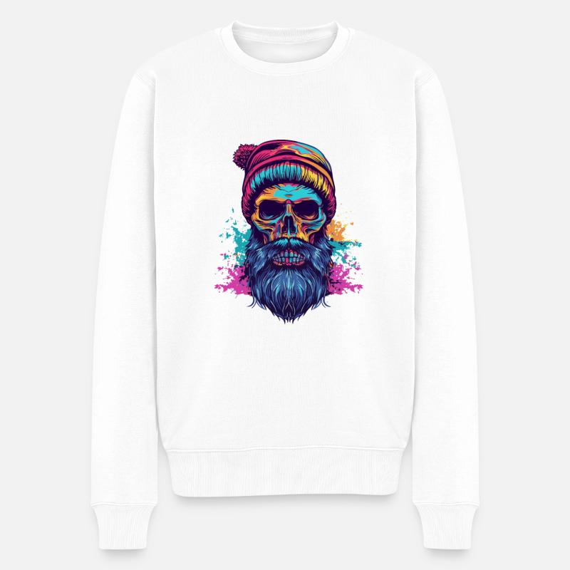 Crâne de bûcheron - Pull Premium bio Homme - blanc