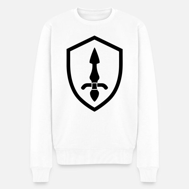 Schild - Männer Premium Bio Pullover - Weiß