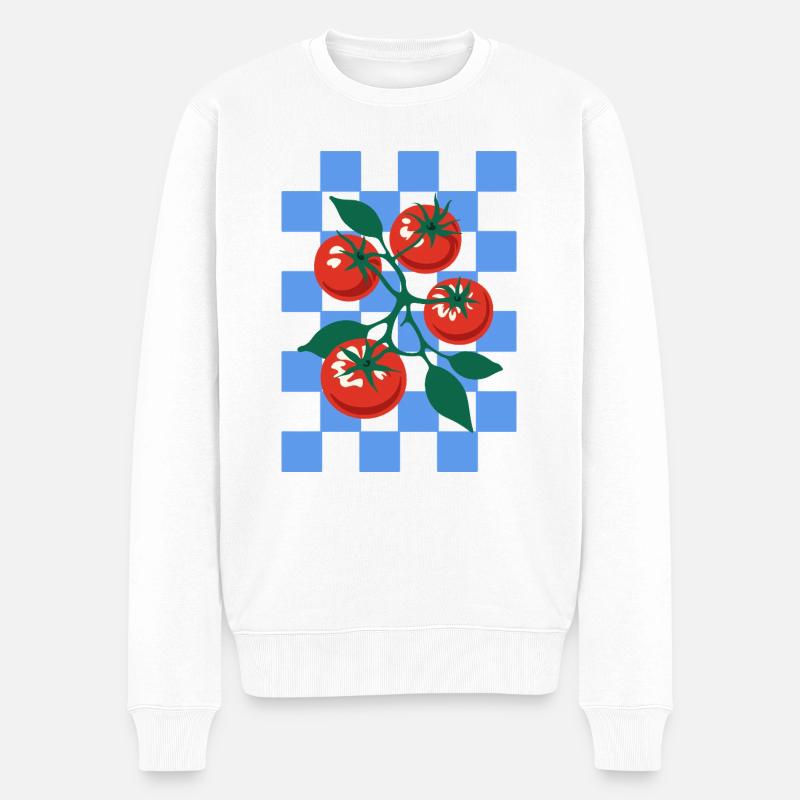 Tomaten und sommer - Männer Premium Bio Pullover - Weiß
