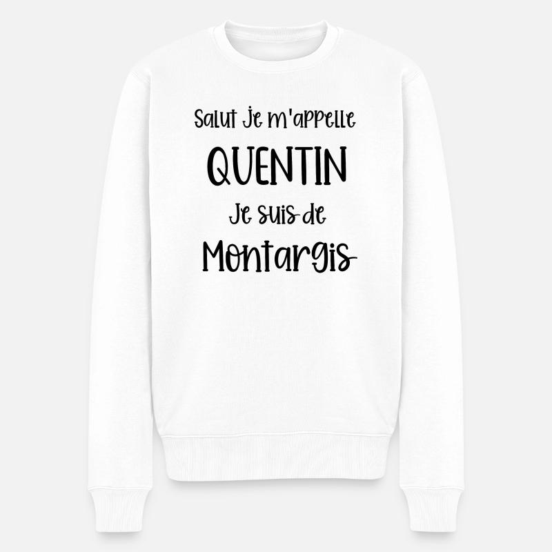 quentin de montargis - Pull Premium bio Homme - blanc