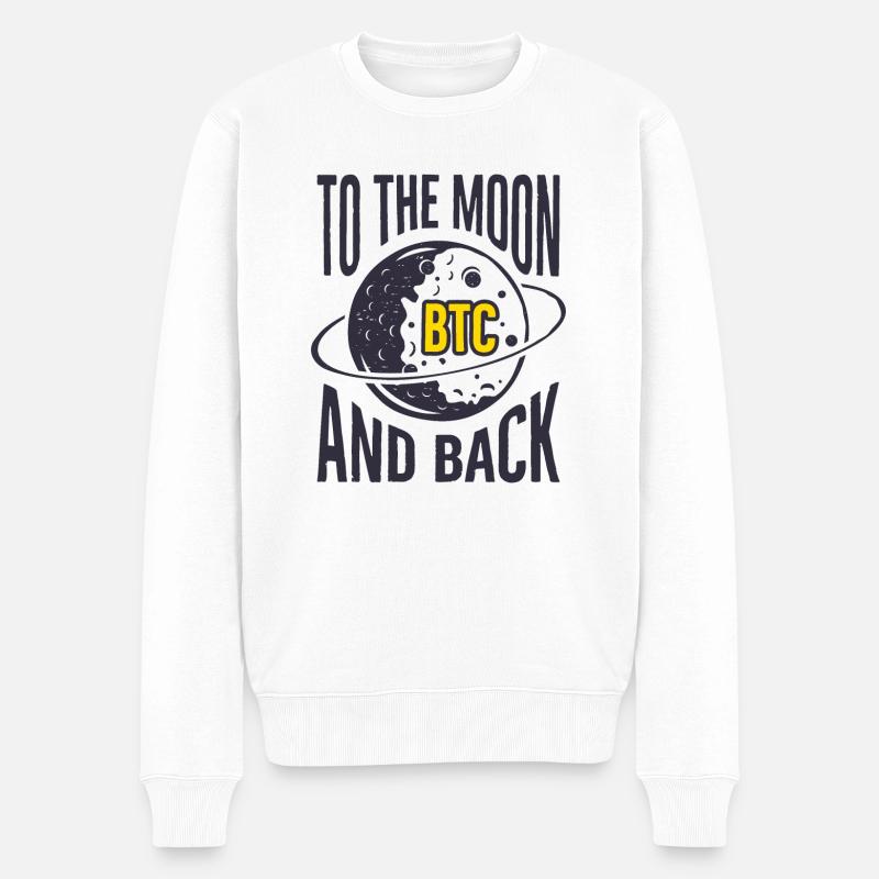 BTC Zum Mond - Männer Premium Bio Pullover - Weiß