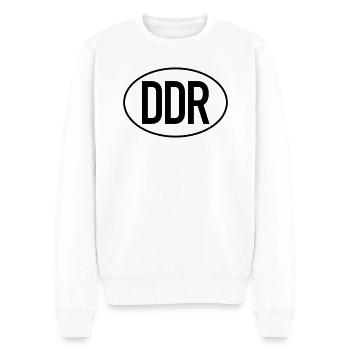 DDR Kennzeichen (einfarbig) - Männer Premium Bio Pullover - Weiß - Vorne - Thijin (182cm)