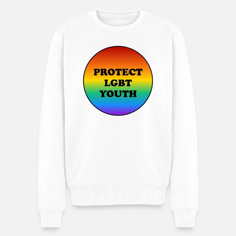 LGBT-Jugendliche schützen - Männer Premium Bio Pullover - Weiß