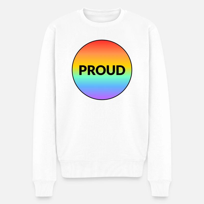 Stolzer LGBTQ-Pride-Regenbogen - Männer Premium Bio Pullover - Weiß
