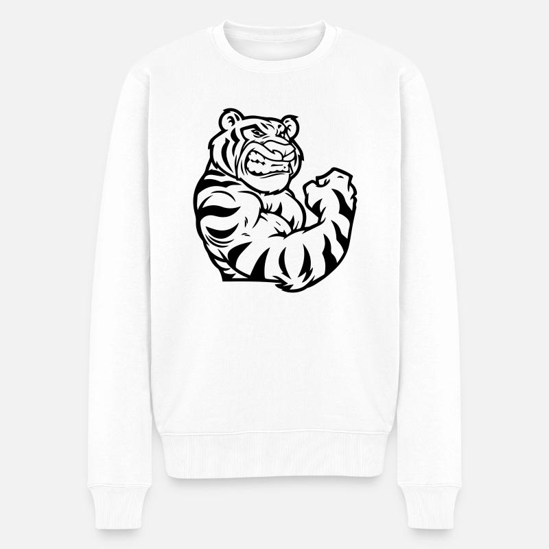 biceps tigrés - Pull Premium bio Homme - blanc