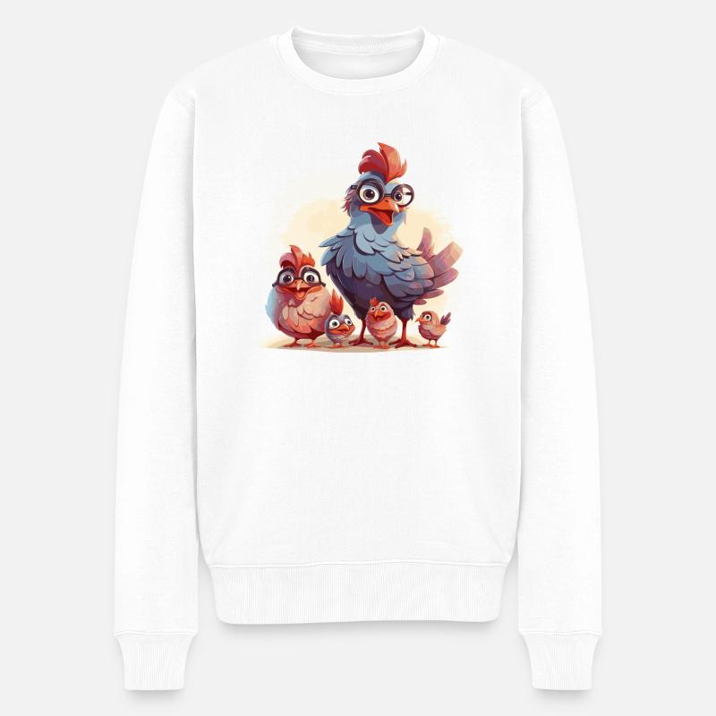 Chicken Mom - blanc - Pull Premium bio Homme - blanc