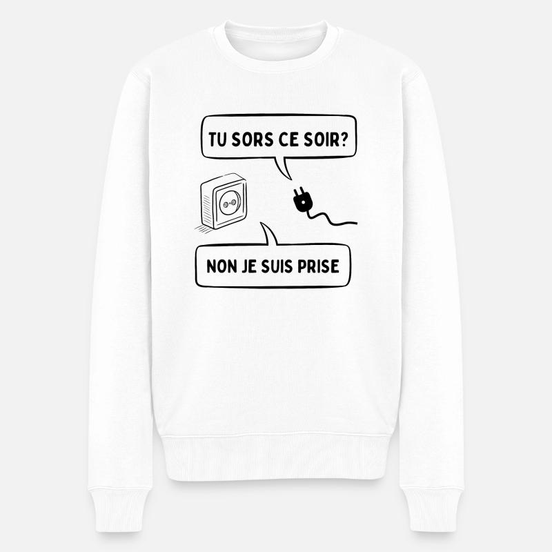 tu sors ce soir - Pull Premium bio Homme - blanc