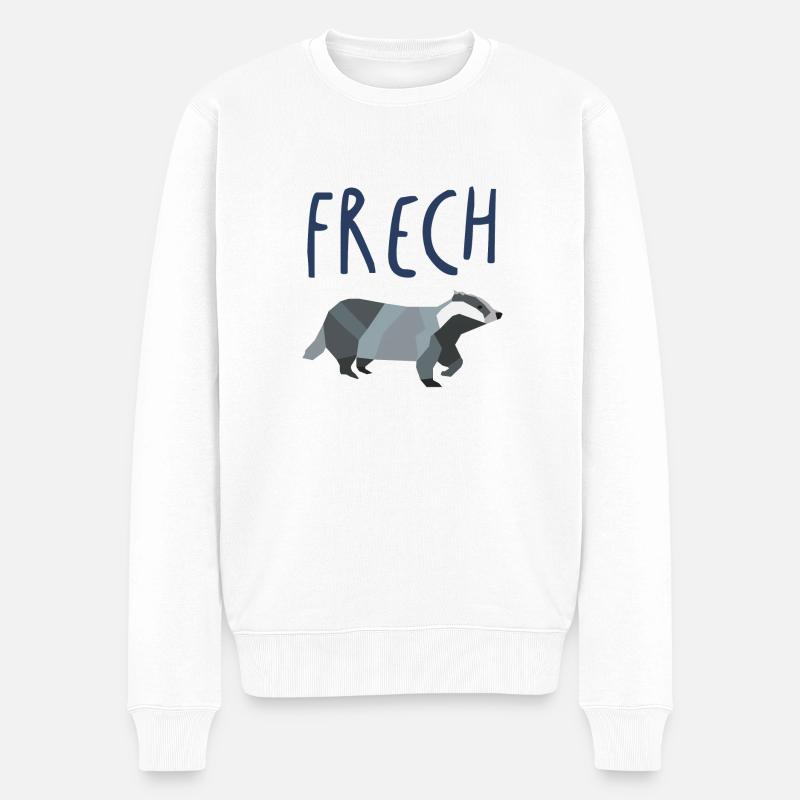 Frechdachs blau - Männer Premium Bio Pullover - Weiß