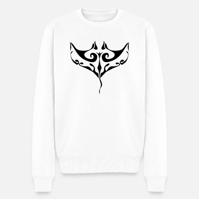 Mantarochens Tattoo - Männer Premium Bio Pullover - Weiß