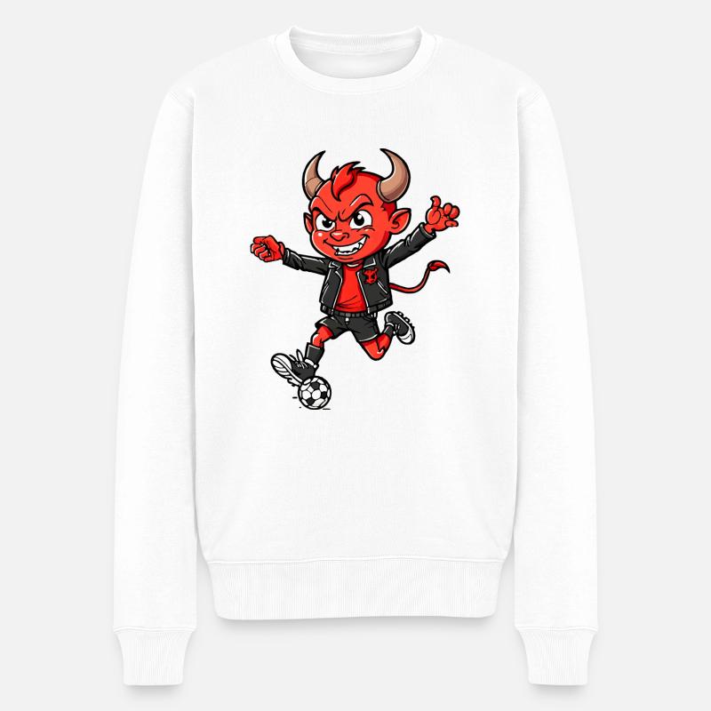 Roter Teufel - Männer Premium Bio Pullover - Weiß