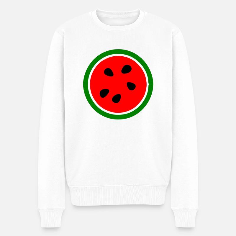 Wassermelone - Männer Premium Bio Pullover - Weiß