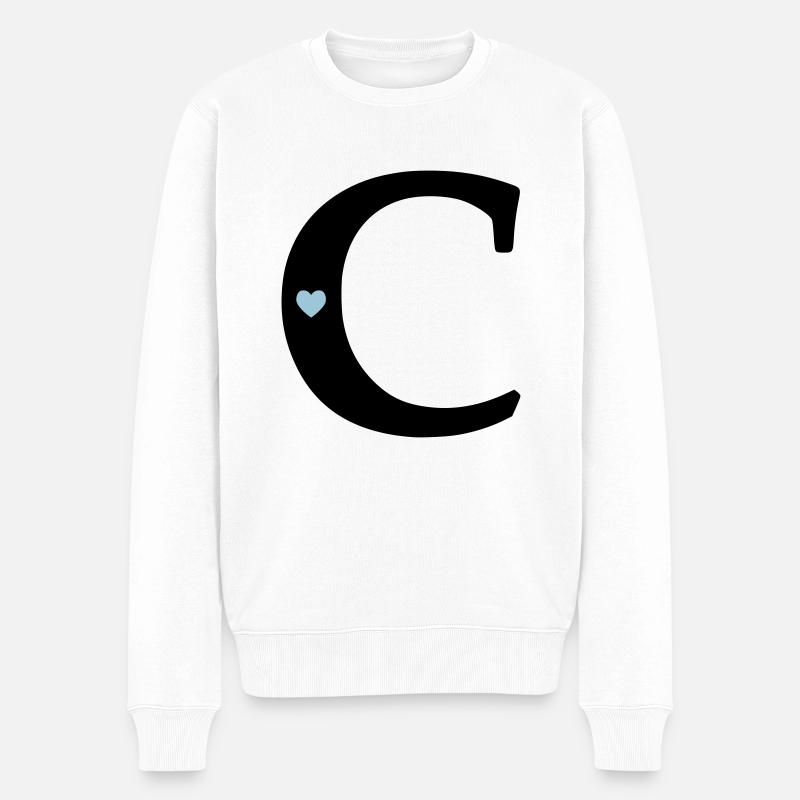 Point c) Point initial - Pull Premium bio Homme - blanc