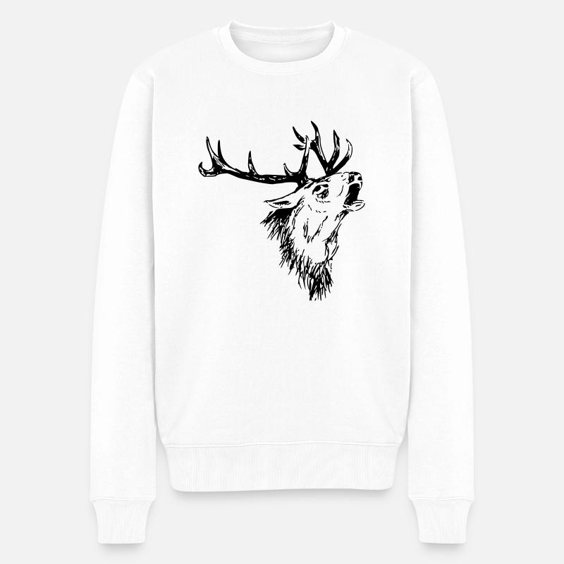 Cerf - Pull Premium bio Homme - blanc