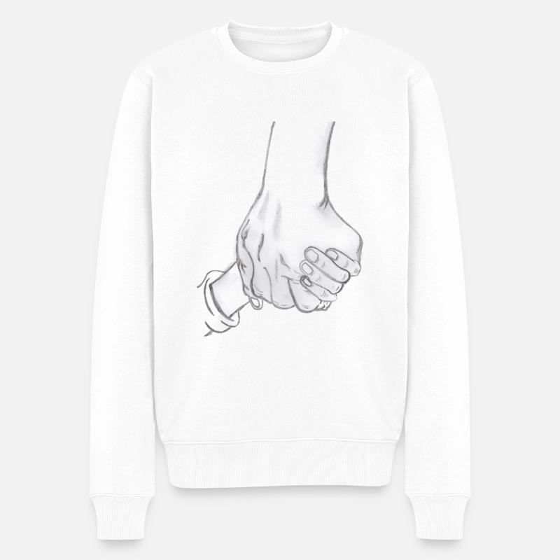 meine Kinder, meine Stärke - Männer Premium Bio Pullover - Weiß