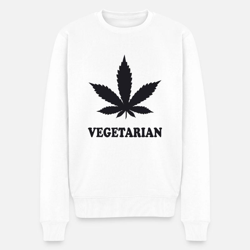 Weed Vegetarian - Pull Premium bio Homme - blanc