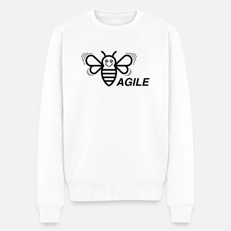 Be(e) Agile - Männer Premium Bio Pullover - Weiß