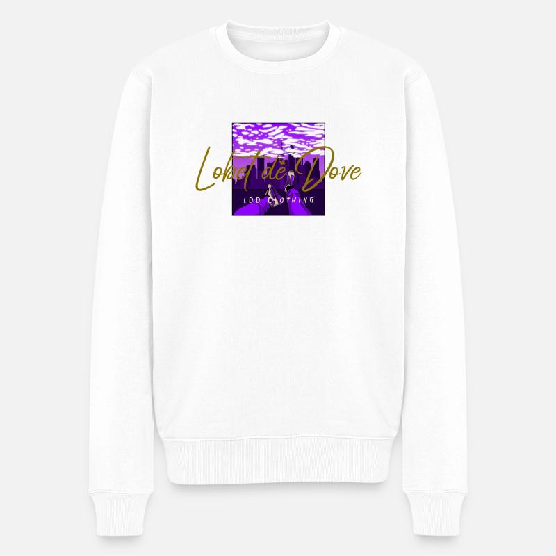 PURPLE SKY - Männer Premium Bio Pullover - Weiß