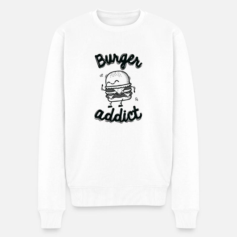 Burger Addict - Pull Premium bio Homme - blanc