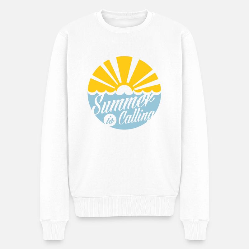 Sommer - Männer Premium Bio Pullover - Weiß