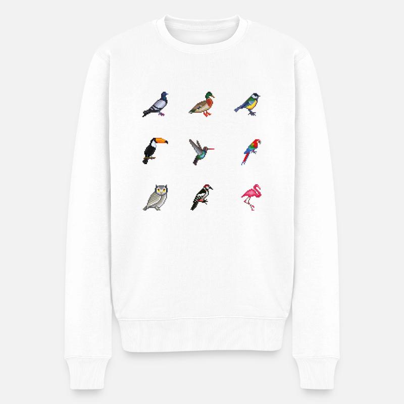 Vögel - Männer Premium Bio Pullover - Weiß