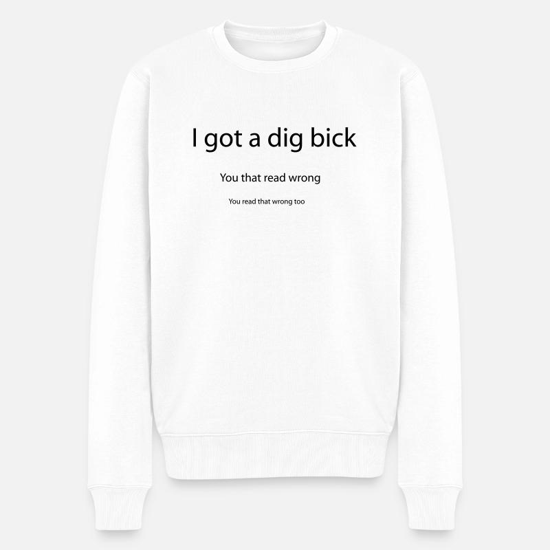 Funny - Männer Premium Bio Pullover - Weiß