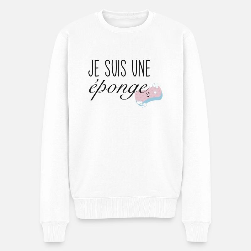Je suis une éponge - Pull Premium bio Homme - blanc