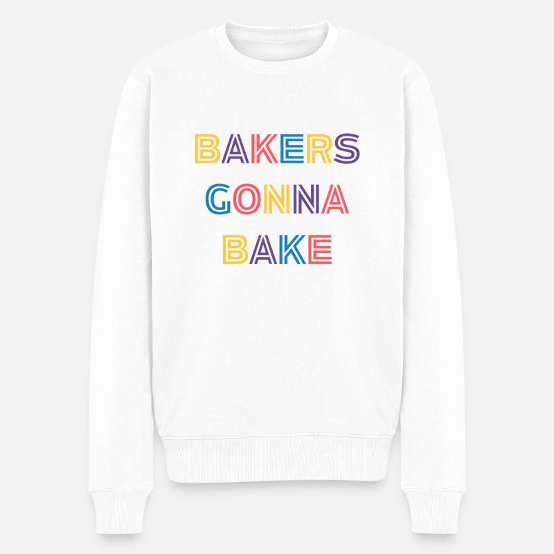 Bäcker werden backen - Männer Premium Bio Pullover - Weiß