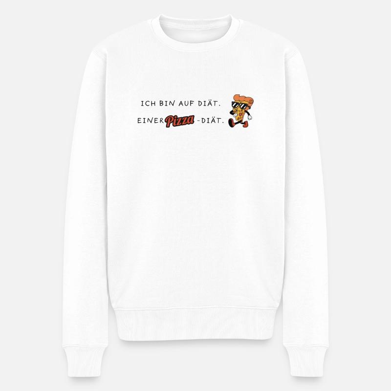 Pizza - Männer Premium Bio Pullover - Weiß