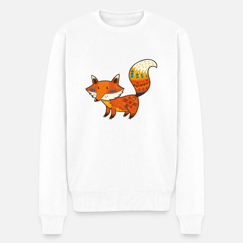 Wildtiere - Männer Premium Bio Pullover - Weiß