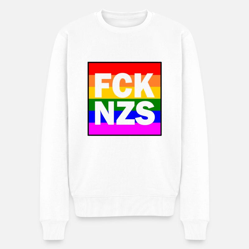 Fck nzs - Männer Premium Bio Pullover - Weiß