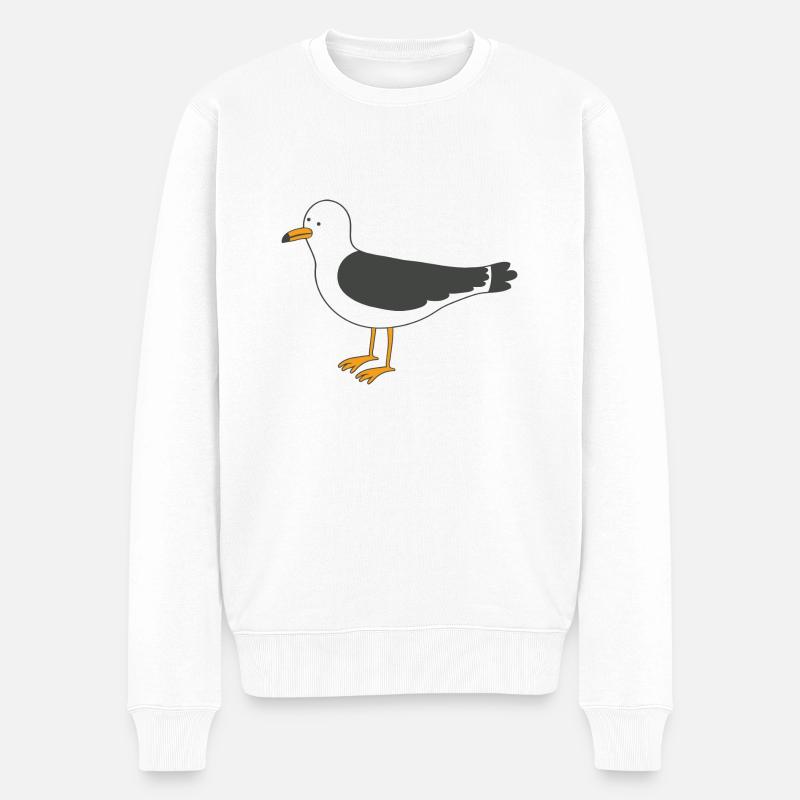 Möwe - Männer Premium Bio Pullover - Weiß