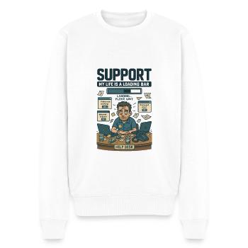 Chaos du service d’assistance et boissons énergisantes - Pull Premium bio Homme - blanc - Devant - Thijin (182cm)