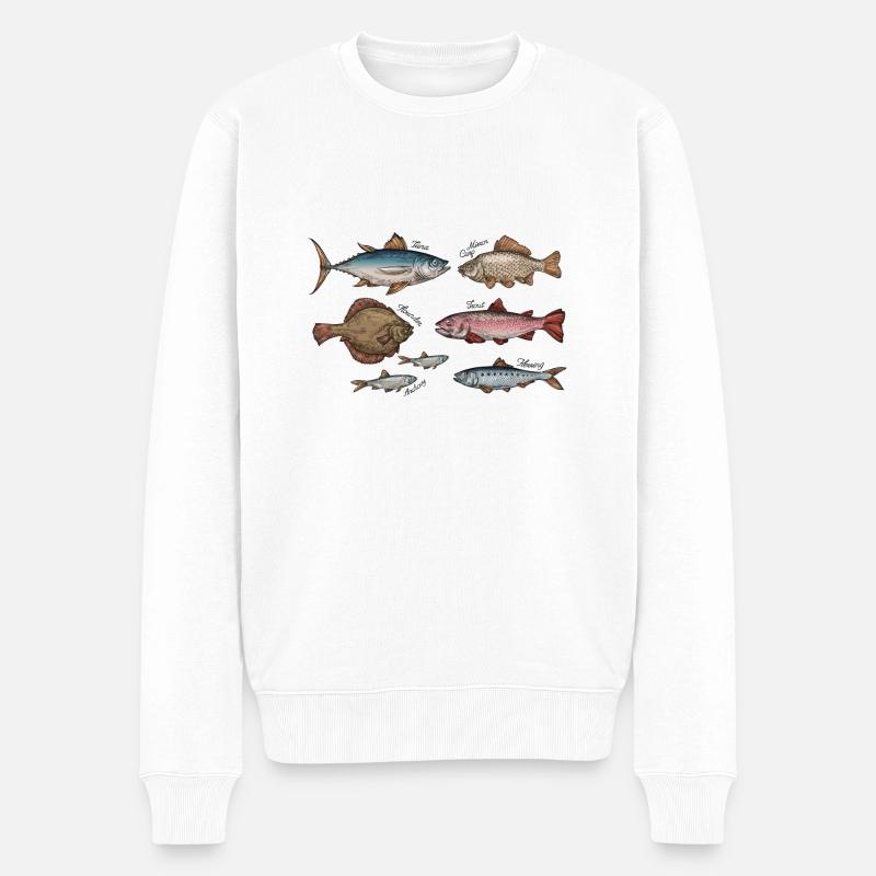 Meerestiere - Männer Premium Bio Pullover - Weiß