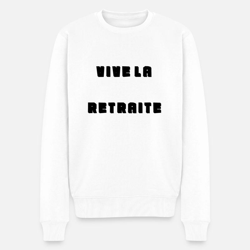 RETRAITE. RETRAITE. RETRAITEE. RETRAITE - Pull Premium bio Homme - blanc
