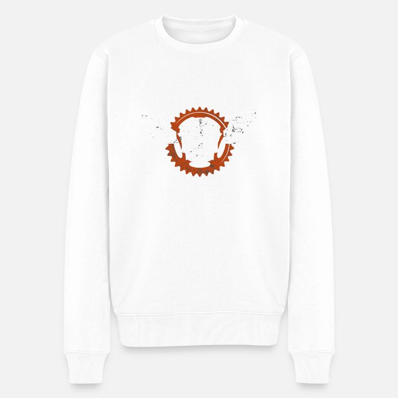 Fahrrad - Männer Premium Bio Pullover - Weiß