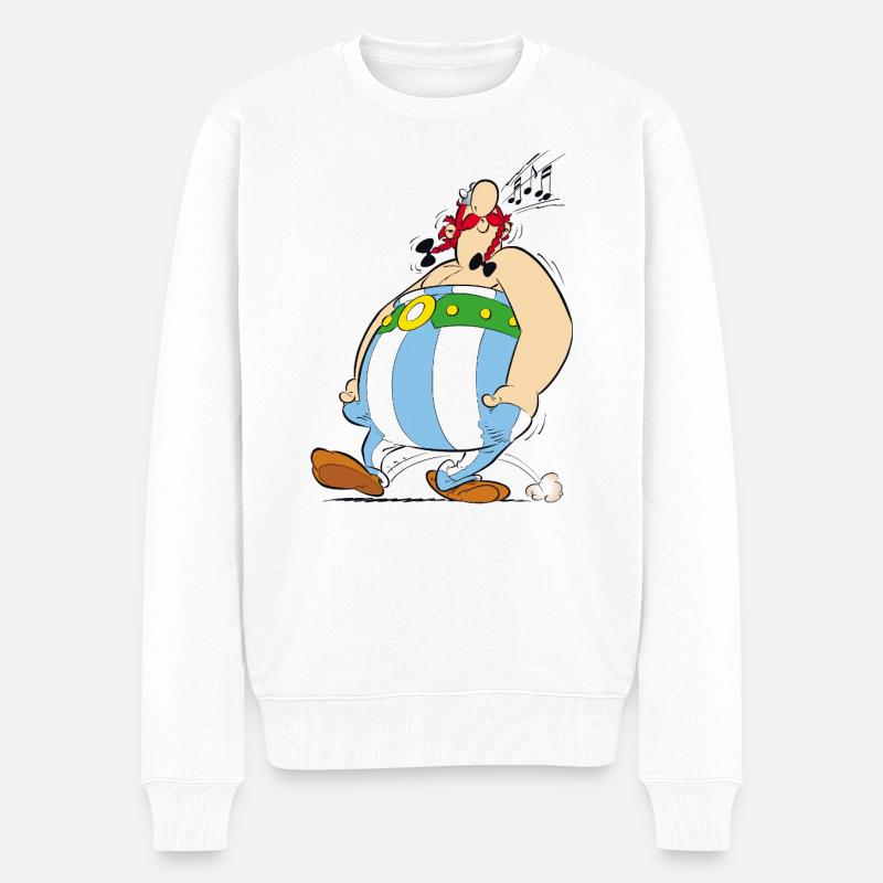 Asterix & Obelix - Obelix sifflant - Pull Premium bio Homme - blanc