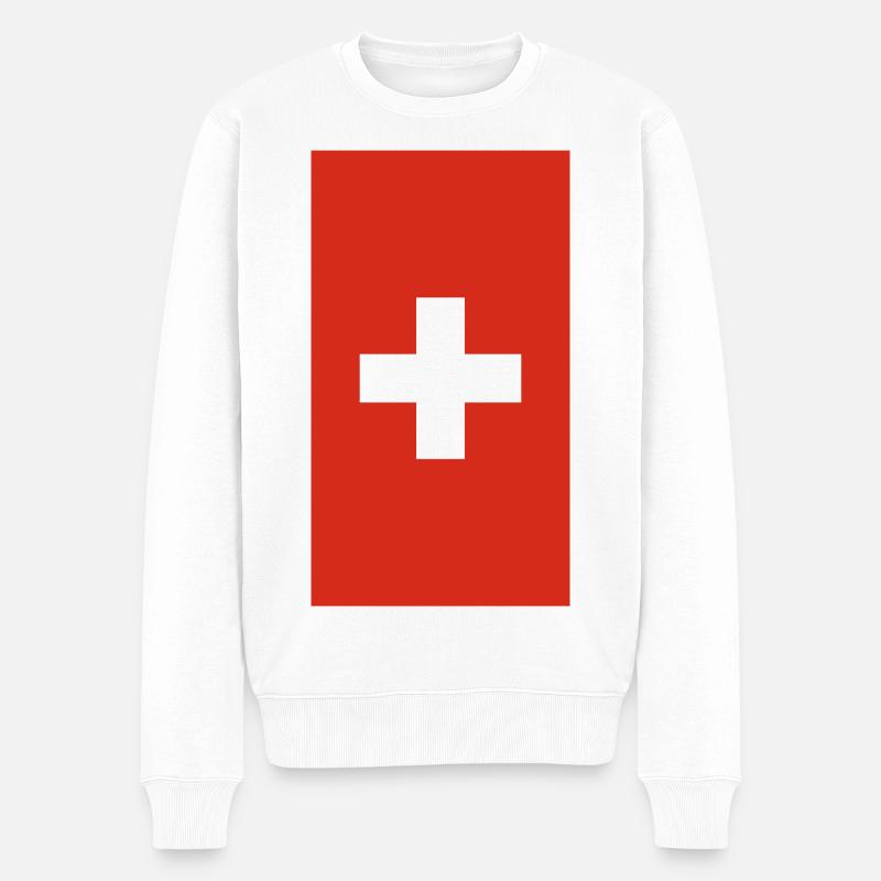 Cas téléphonique de drapeau suisse - Pull Premium bio Homme - blanc