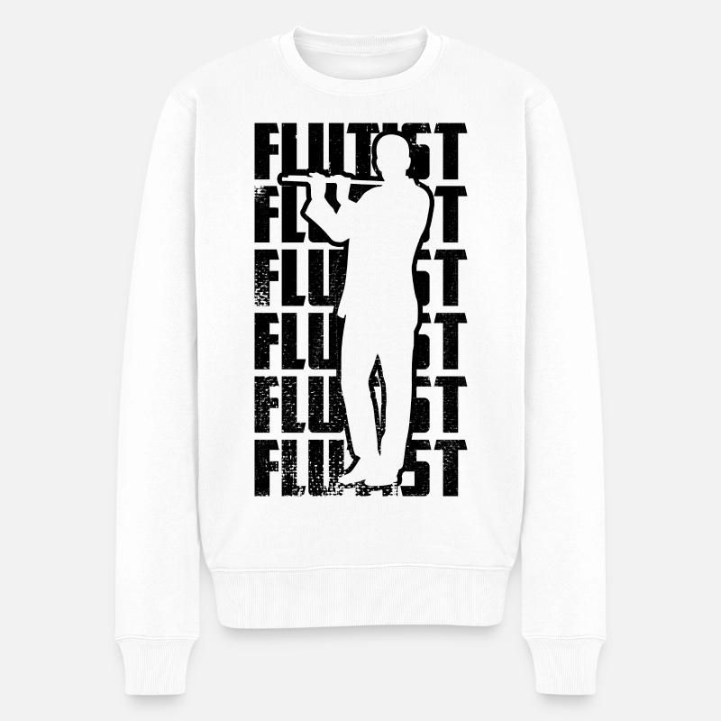 Flötist - Männer Premium Bio Pullover - Weiß