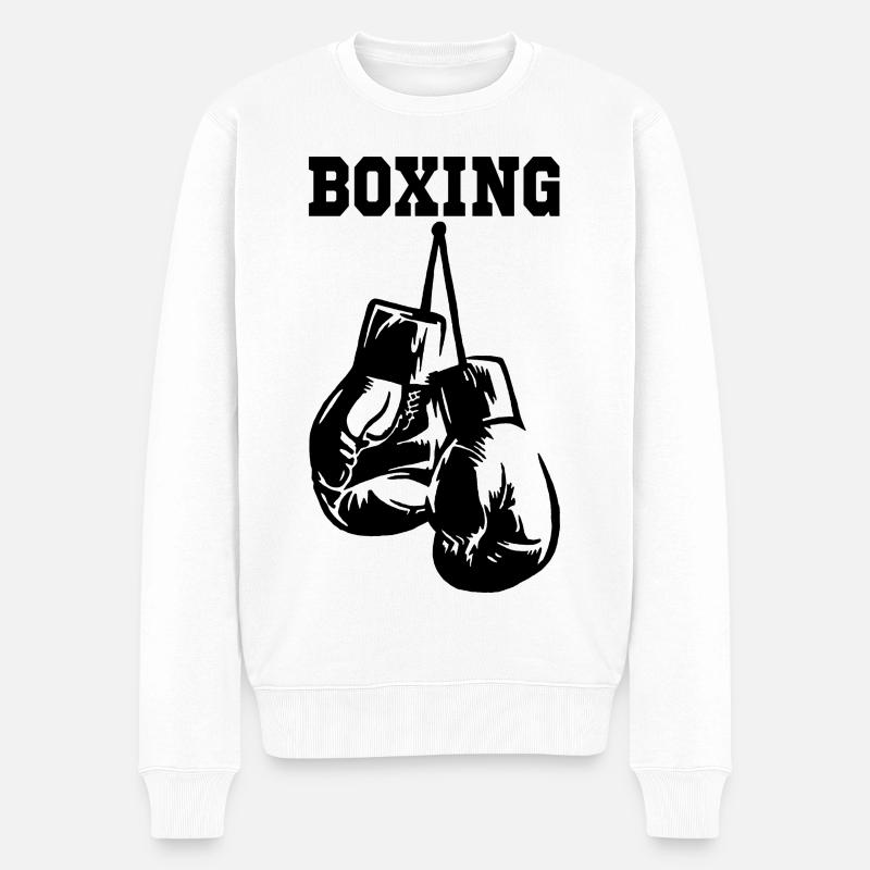 Gants de boxe noirs - Pull Premium bio Homme - blanc