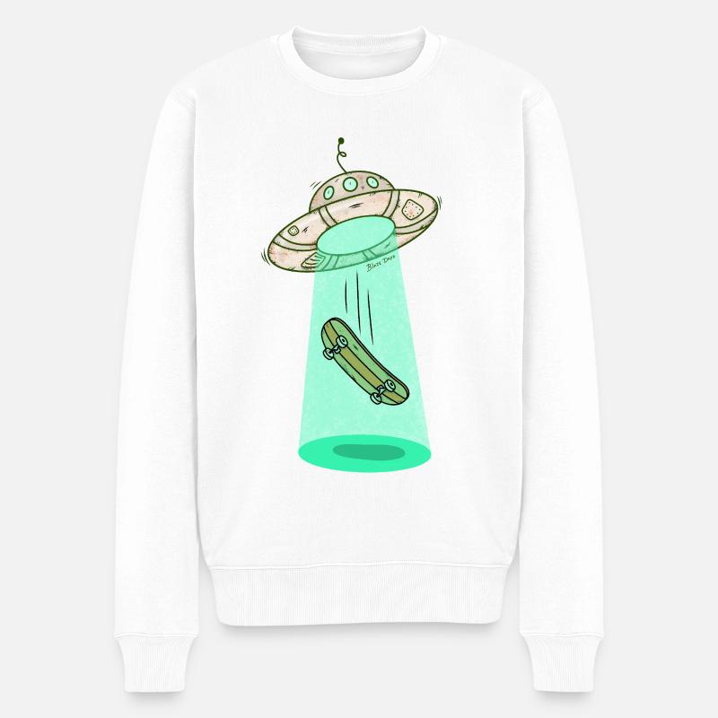 Faisceau de skateboard Ufo - Pull Premium bio Homme - blanc