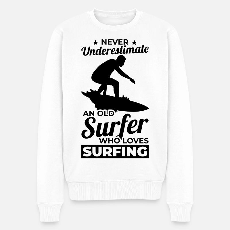 Surfeur Papi - Pull Premium bio Homme - blanc
