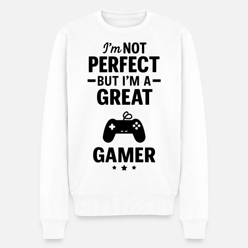 Super Gamer Videospiel Controller - Männer Premium Bio Pullover - Weiß