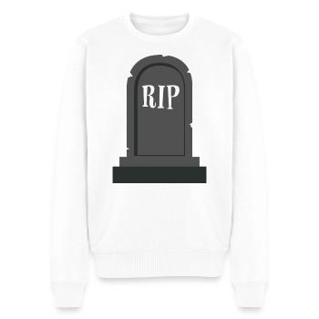 Grabstein RIP Halloween - Männer Premium Bio Pullover - Weiß - Vorne - Thijin (182cm)