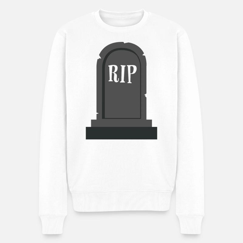 Gravestone RIP Halloween - Men's Premium Organic Jumper - white