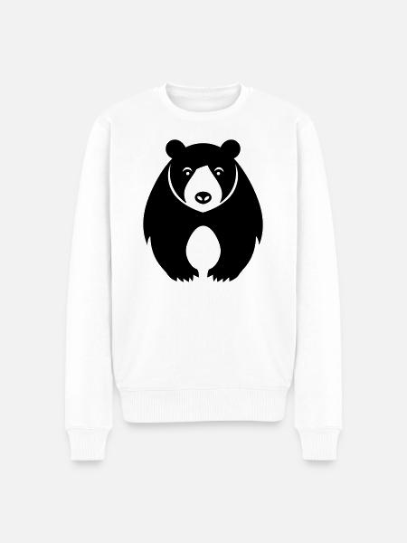 Bär - Männer Premium Bio Pullover - Weiß