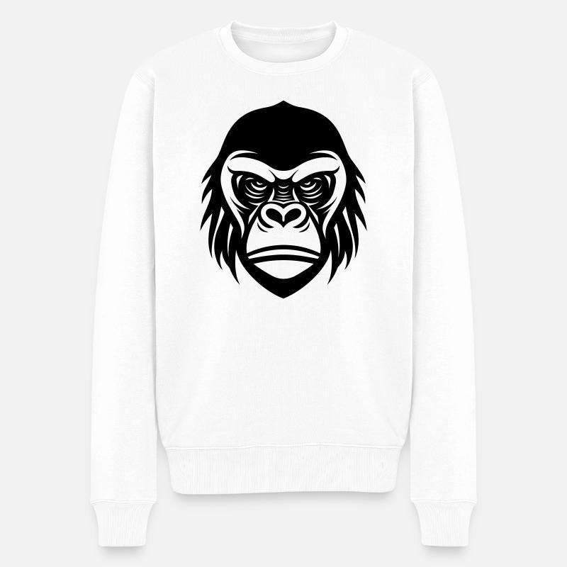 Gorilla - Männer Premium Bio Pullover - Weiß