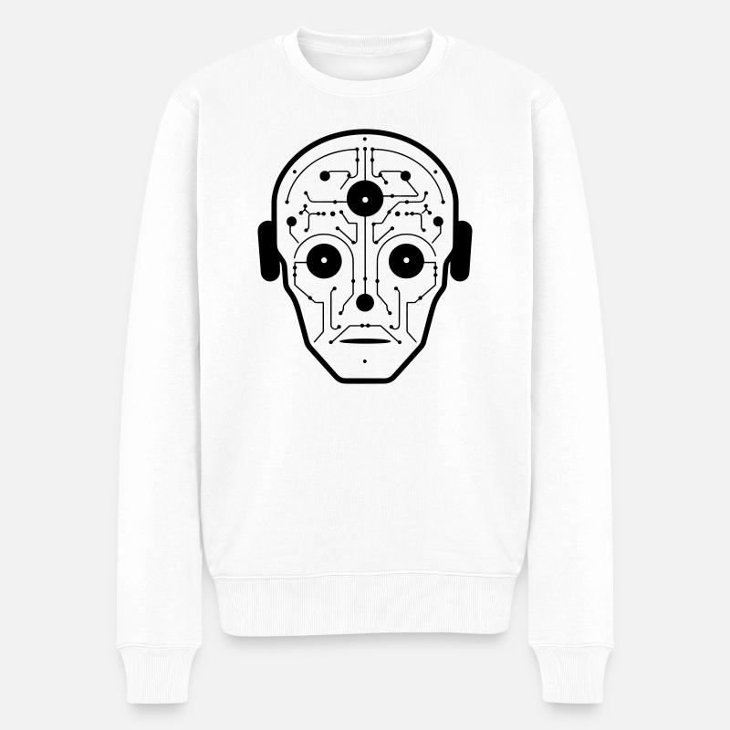 Roboter - Männer Premium Bio Pullover - Weiß